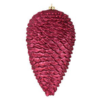 Vickerman N187221D 7" Berry Red Matte Glitter Pinecone Christmas Ornament 4 Per Pack
