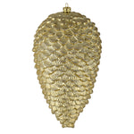 Vickerman N187338D 10" Champagne Matte Glitter Pinecone Christmas Ornament Pack Of 2