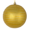 Vickerman N187608D 4" Gold Candy Finish Ball Ornament With Glitter Lines 4 Per Bag