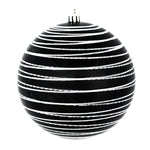 Vickerman N187617D 4" Black Candy Finish Ball Ornament With Glitter Lines 4 Per Bag