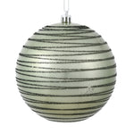 Vickerman N187623D 4" Wrought Iron Candy Finish Ball Ornament With Glitter Lines 4 Per Bag