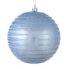 Vickerman N187734D 4.75" Lilac Candy Finish Ball Ornament With Glitter Lines 4 Per Bag