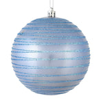 Vickerman N187634D 4" Lilac Candy Finish Ball Ornament With Glitter Lines 4 Per Bag