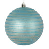 Vickerman N187732D 4.75" Baby Blue Candy Finish Ball Ornament With Glitter Lines 4 Per Bag
