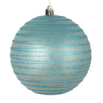 Vickerman N187732D 4.75" Baby Blue Candy Finish Ball Ornament With Glitter Lines 4 Per Bag