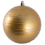 Vickerman N187633D 4" Copper Candy Finish Ball Ornament With Glitter Lines 4 Per Bag