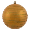Vickerman N187737D 4.75" Honey Gold Candy Finish Ball Ornament With Glitter Lines 4 Per Bag