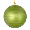 Vickerman N187854D 6" Celadon Candy Finish Ball Ornament With Glitter Lines 3 Per Bag