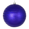 Vickerman N187666D 4" Purple Candy Finish Ball Ornament With Glitter Lines 4 Per Bag