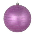 Vickerman N187869D 6" Orchid Candy Finish Ball Ornament With Glitter Lines 3 Per Bag
