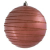 Vickerman N187771D 4.75" Coral Candy Finish Ball Ornament With Glitter Lines 4 Per Bag