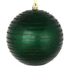Vickerman N187874D 6" Midnight Green Candy Finish Ball Ornament With Glitter Lines 3 Per Bag
