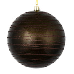 Vickerman N187784D 4.75" Gunmetal Candy Finish Ball Ornament With Glitter Lines 4 Per Bag