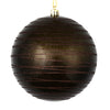 Vickerman N187884D 6" Gunmetal Candy Finish Ball Ornament With Glitter Lines 3 Per Bag