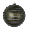 Vickerman N187887D 6" Pewter Candy Finish Ball Ornament With Glitter Lines 3 Per Bag