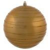 Vickerman N187837D 6" Honey Gold Candy Finish Ball Ornament With Glitter Lines 3 Per Bag
