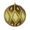 Vickerman N188214D 6" Olive Matte Ball With Glitter Diamond Pattern