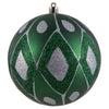 Vickerman N188124D 4.75" Emerald Matte Ball With Glitter Diamond Pattern