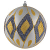 Vickerman N188125D 4.75" Limestone Matte Ball With Glitter Diamond Pattern