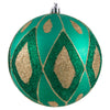 Vickerman N188144D 4.75" Seafoam Green Matte Ball With Glitter Diamond Pattern