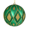 Vickerman N188244D 6" Seafoam Green Matte Ball With Glitter Diamond Pattern