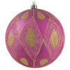 Vickerman N188145D 4.75" Mauve Matte Ball With Glitter Diamond Pattern