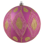 Vickerman N188145D 4.75" Mauve Matte Ball With Glitter Diamond Pattern