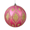 Vickerman N188245D 6" Mauve Matte Ball With Glitter Diamond Pattern