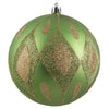 Vickerman N188154D 4.75" Celadon Matte Ball With Glitter Diamond Pattern