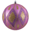 Vickerman N188169D 4.75" Orchid Matte Ball With Glitter Diamond Pattern