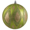 Vickerman N188173D 4.75" Lime Matte Ball With Glitter Diamond Pattern