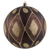 Vickerman N188075D 4" Red Matte Ball With Glitter Diamond Pattern