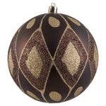 Vickerman N188275D 6" Red Matte Ball With Glitter Diamond Pattern