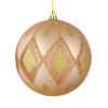 Vickerman N188280D 6" Cafe Latte Matte Ball With Glitter Diamond Pattern