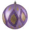 Vickerman N188186D 4.75" Lavender Matte Ball With Glitter Diamond Pattern