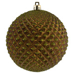 Vickerman N188514D 4" Olive Durian Glitter Ball Ornament 6 Per Bag