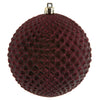 Vickerman N188519D 4" Wine Durian Glitter Ball Ornament 6 Per Bag