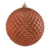 Vickerman N188571D 4" Coral Durian Glitter Ball Ornament 6 Per Bag