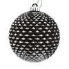 Vickerman N188717D 6" Black Durian Glitter Ball Ornament 4 Per Bag