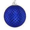 Vickerman N188522D 4" Cobalt Blue Durian Glitter Ball Ornament 6 Per Bag