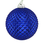 Vickerman N188522D 4" Cobalt Blue Durian Glitter Ball Ornament 6 Per Bag