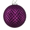 Vickerman N188726D 6" Plum Durian Glitter Ball Ornament 4 Per Bag