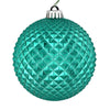 Vickerman N188742D 6" Teal Durian Glitter Ball Ornament 4 Per Bag