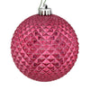 Vickerman N188745D 6" Mauve Durian Glitter Ball Ornament 4 Per Bag
