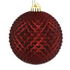 Vickerman N188565D 4" Burgundy Durian Glitter Ball Ornament 6 Per Bag