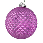 Vickerman N188769D 6" Orchid Durian Glitter Ball Ornament 4 Per Bag