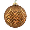 Vickerman N188776D 6" Mocha Durian Glitter Ball Ornament 4 Per Bag