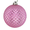 Vickerman N188579D 4" Pink Durian Glitter Ball Ornament 6 Per Bag