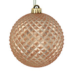Vickerman N188580D 4" Cafe Latte Durian Glitter Ball Ornament 6 Per Bag