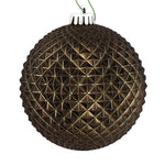 Vickerman N188584D 4" Gunmetal Durian Glitter Ball Ornament 6 Per Bag